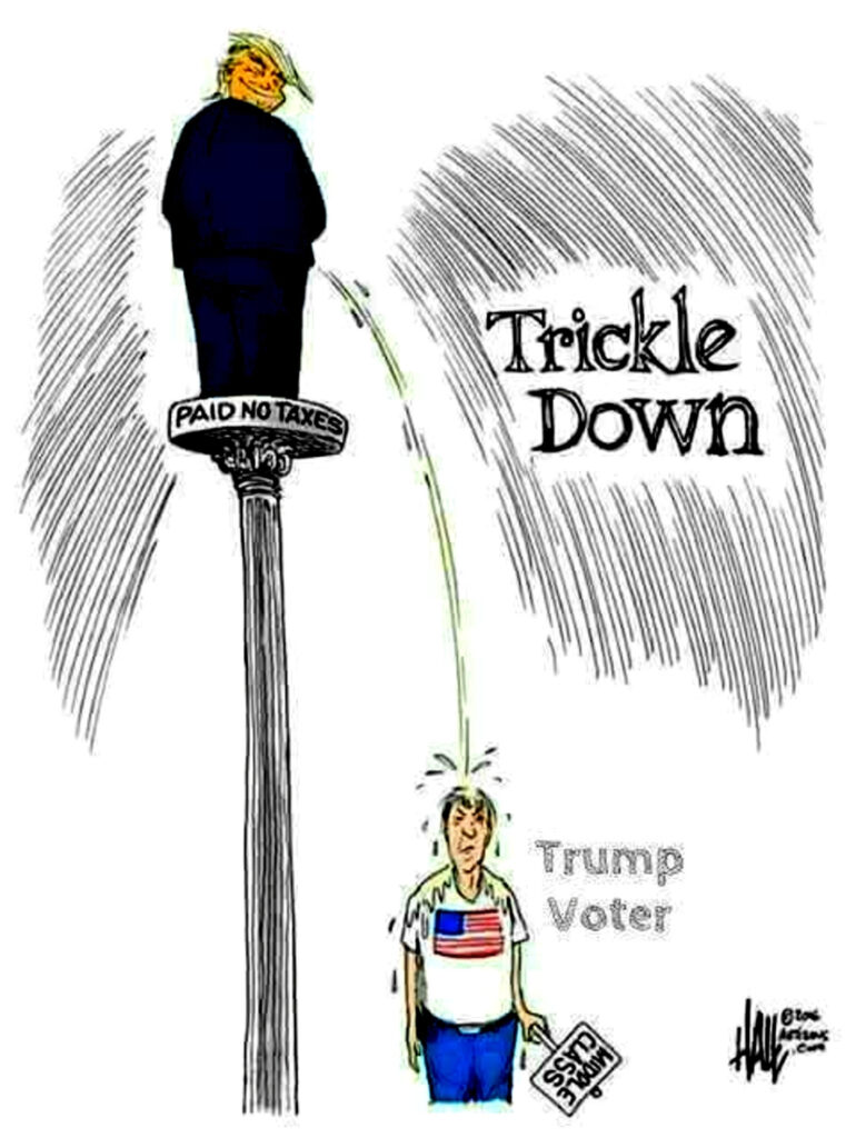 The orange idiot pissing on his voters as part of trickle down