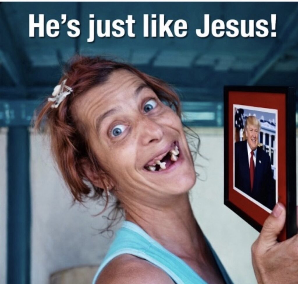 The image that comes to mind when people say trump is like Jesus